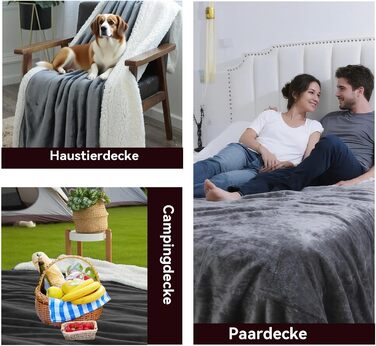 Водонепроникна ковдра розміру &quotqueen-size&quot 200x230 см, Водонепроникна ковдра для пар та дорослих, Водонепроникний двосторонній матрац великого розміру для ліжок Twin, Queen, King (сірий) Сірий 200 x 230 см