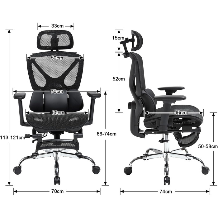 Ергономічне офісне крісло, стілець для роботи з функцією гойдання, регульована висота, виготовлений з сітчастої тканини, обертове крісло для навчання, офісу, домашнього офісу, чорний колір