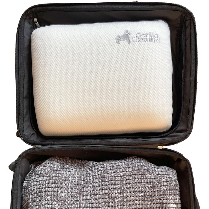 Маленька ортопедична дорожня подушка класу люкс, подушка для голови з піни з ефектом пам&39яті, подушка для підтримки шиї, подушка для сну на боці, ергономічна подушка для шиї, подушка проти хропіння (42x33x11 см) Біла 42 x 33 x 11 см