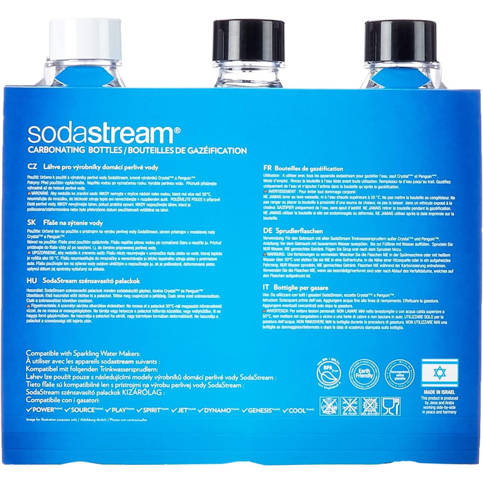 Пляшка для води, пластикова, мульти, 3 упаковки (3x1 літр), 464 одинарна, 2260525