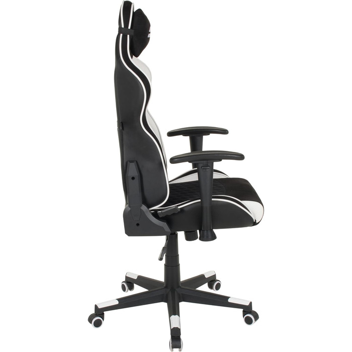 Ігрове крісло GAME ROCKER G-30 з мікрофібри чорного/білого кольору, вантажопідйомність до 110 кг