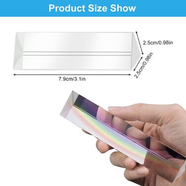 Оптичне скло з трикутною призмою, рефракторні трикутні призми, оптичне скло з трикутними призмами, спектрометр із фотографічною призмою K9, трикутна призма, кристалічна призма з трикутною призмою з подарунковою коробкою