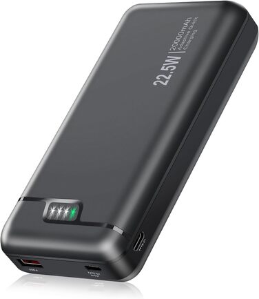 Зовнішній акумулятор мобільного телефону - 22.5W Powerbank USB C Вхід і вихід PD3.0 QC4.0 Функція швидкої зарядки смартфонів, планшетів і т.д., 20000mAh