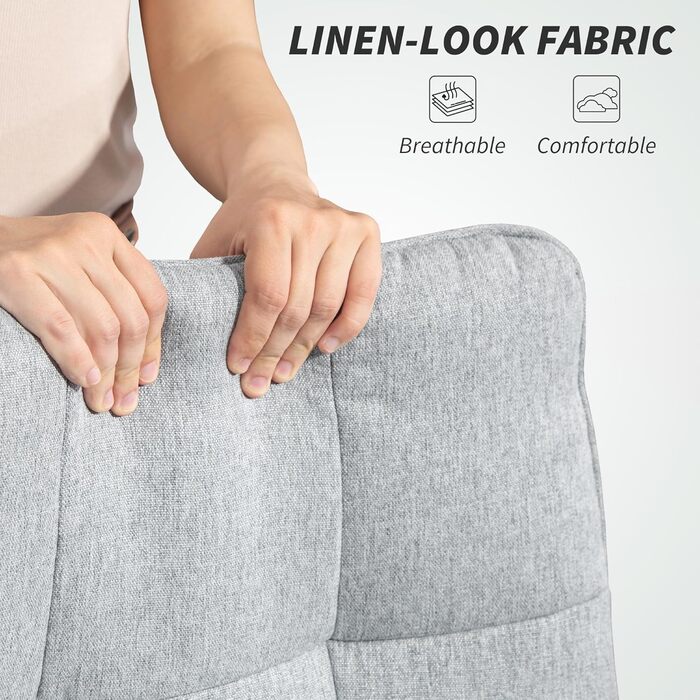 Офісне крісло керівника HOMCOM, тканинне комп&39ютерне крісло з двошаровою оббивкою, висока спинка, безшумні поворотні колеса, підлокітники, регулювання висоти, функція нахилу для домашнього використання, світло-сірий колір