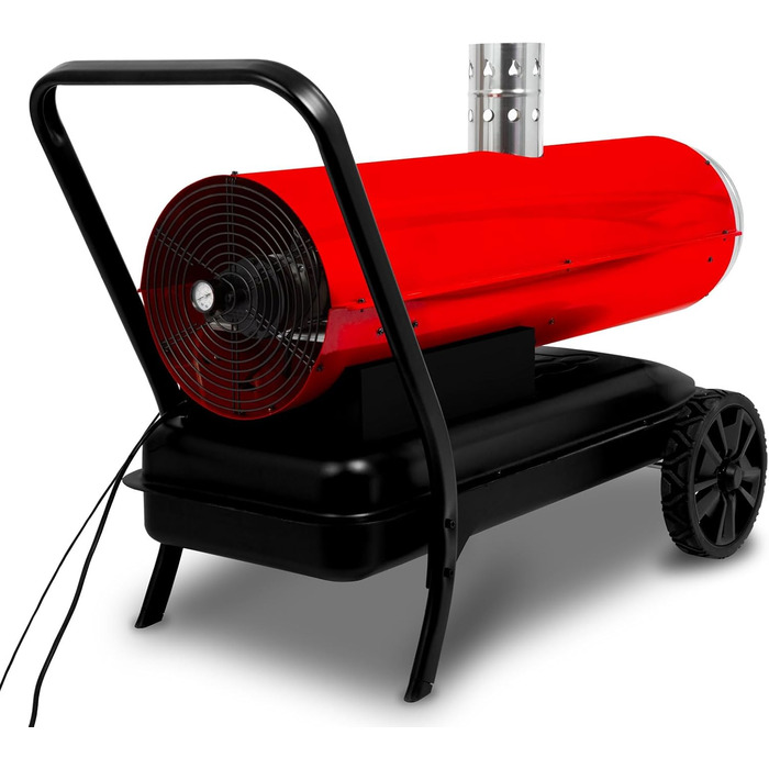 КВт непрямого нагріву, дизельний/масляний обігрівач з вихлопною трубою, термостат, витрата повітря 1400 м/год, бак 50 л, масляний обігрівач із захистом від перегріву, пристрій контролю полум&39я, масляний обігрівач, дизельна гармата 50 кВт непрямого нагрі