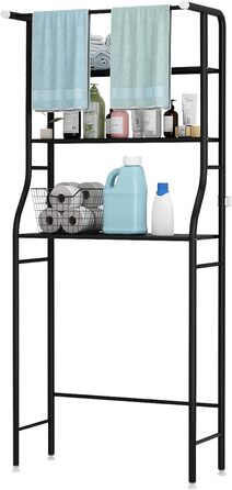 Для економії місця у ванній кімнаті, над полицею для пральної машини, органайзер для зберігання на кутовій підставці для ванної кі