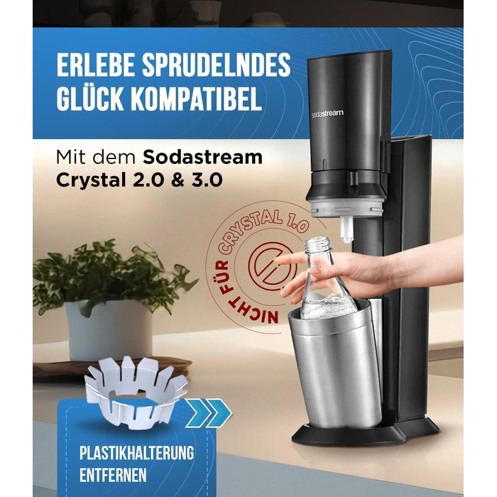 Скляна пляшка преміум-класу для Sodastream Crystal 2.0-0.8 л пляшка для заміни скляних пляшок Посудомийна машина безпечна для виробника газованої води Streaming Soda Maker (2)