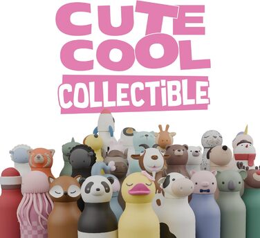 Дитяча пляшечка для пиття Asobu Bestie з трубочкою ізольована пляшка з нержавіючої сталі 420 мл з коровячою головкою герметична та без BPA