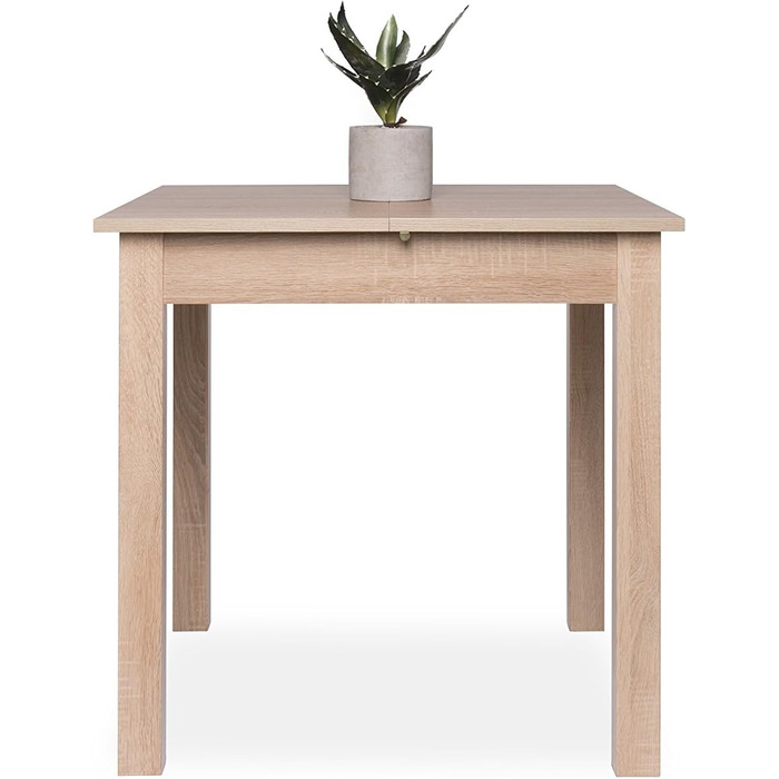 Обідній/кухонний стіл (4 розміри) з висувною дошкою, дуб сонома, 80-120 x 80 см