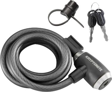 Трос замка для велосипеда Kryptonite KryptoFlex, довжина 60 см/182 см/3 м, товщина 12 мм, плетений сталевий трос з високим опором, протиугінний замок для спорядження для активного відпочинку, ключ від 15