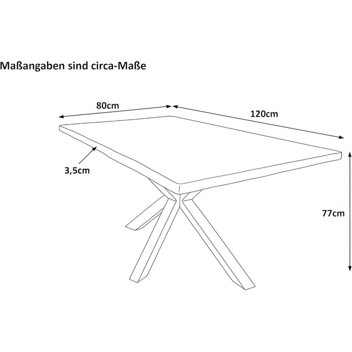 Обідній стіл SAM Harley 120 x 80 см Масив акації Медовий колір З натуральним краєм Срібна металева основа-павук Легкий у догляді стіл з натуральним краєм/Обідній стіл/Кухонний стіл 120 x 80 см Медовий/Срібний