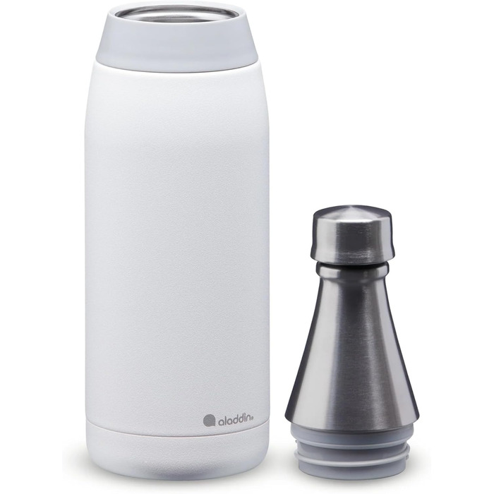 Пляшка для пиття Aladdin Fresco Thermavac з нержавіючої сталі 0,6 л, колір Сніжинка Білий герметичний термос зберігає холод понад 10 годин пляшка для води без бісфенолу А можна мити в посудомийній машині