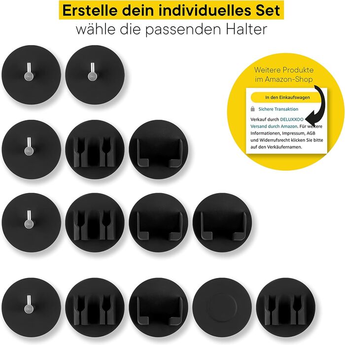 Високоякісний тримач для зубних щіток чорного кольору з силіконової самоклейки як органайзер для ванної кімнати та прикраса тримач