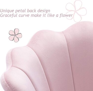 Крісло-туалет Chairus, крісло-ракушка з оксамиту, крісло для відпочинку із золотими ніжками, крісло для вітальні, світло-рожевий