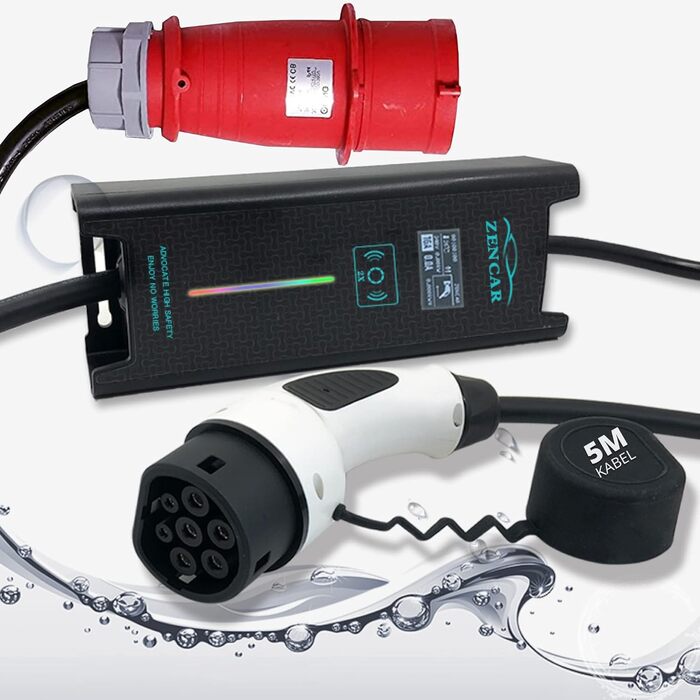 Зарядний пристрій 3-фазний 16А CEE штекер 11кВт Електромобіль Перемикач зарядного блоку Зарядний кабель Сумісний з GLE500e, E-Tron