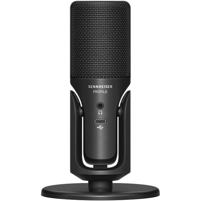 Мікрофон Sennheiser Profile з конденсаторним капсюлем Plug & Play, ідеальний для подкастів та стрімінгу Настільна підставка та кабель USB-C 1,2 м у комплекті Чорний (700065)