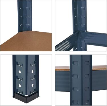 Міцний стелаж Relaxdays, 4 полиці, ВШХ 156x80x40 см, вантажопідйомність 280 кг, металевий, полиця для зберігання в підвалі та гаражі, антрацит