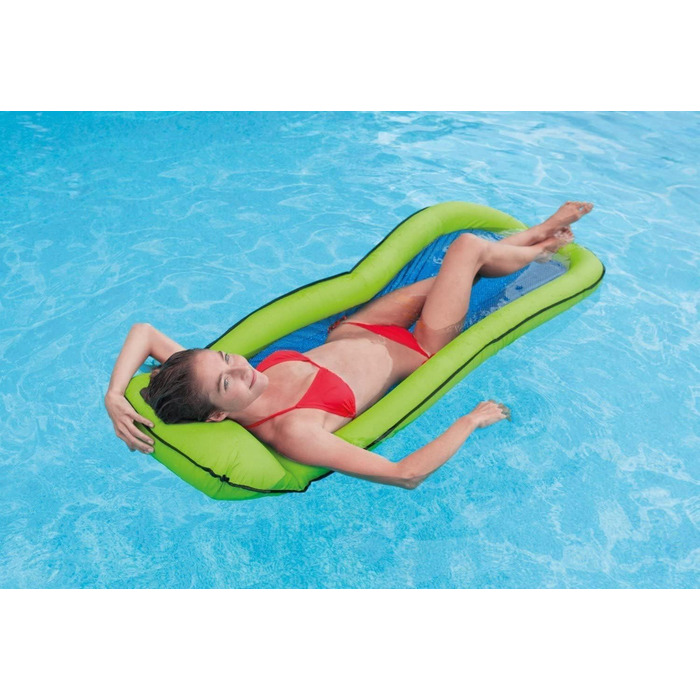 Вибір Intex Mesh Mat - Надувний повітряний матрац, водний гамак, водне ліжко з сіткою, зелений (зелений)