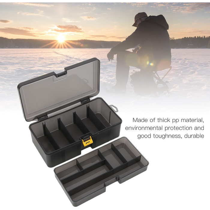Пластикова коробка для приманки великої місткості, двошарова коробка для приманки, рибальська коробка зі знімним відділенням, багатофункціональний футляр для зберігання рибальських аксесуарів, міцна та довговічна, k