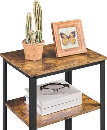 Вінтажний телефонний столик Yaheetech, приставний столик з 3 полицями, маленька тумбочка, столик для дивана, 40 x 30 x 74,5 см, металевий каркас, ідеально підходить для вітальні, спальні, офісу