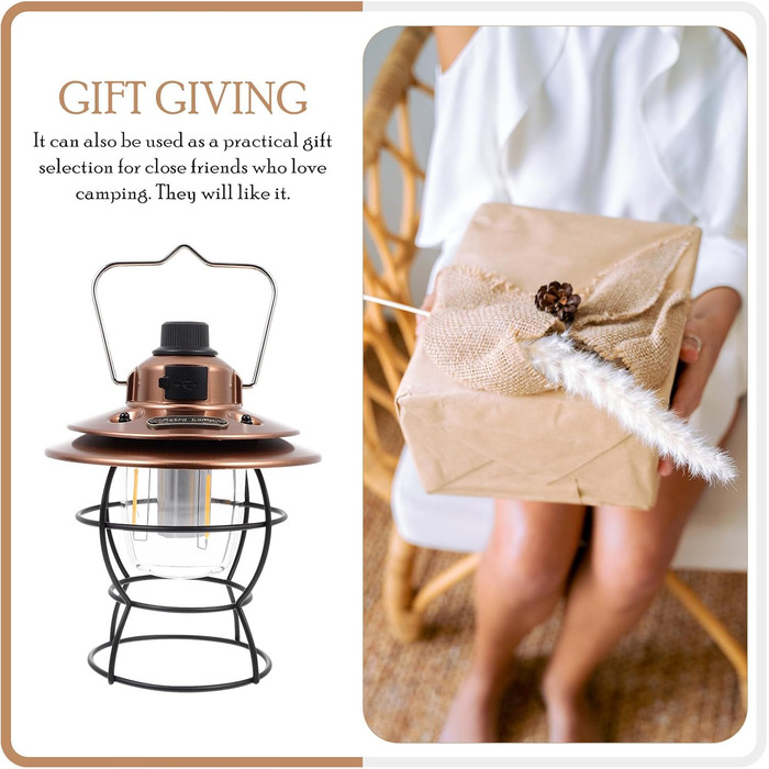 Багатофункціональний ретро-світлодіодний кемпінговий ліхтар з акумуляторною батареєю. Зручний ліхтар для намету на відкритому повітрі з гачком для підвішування. Тепле освітлення для кемпінгу та вечірок.