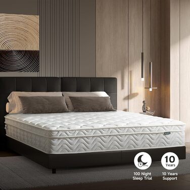 Матрац Z-hom 140x200 см Висота 26 см 7-зонний пружинний матрац Ортопедичний пружинний матрац кишенькової форми з високоякісною комфортною піною, рівень жорсткості H3 070 Двоспальний (13519026 см)