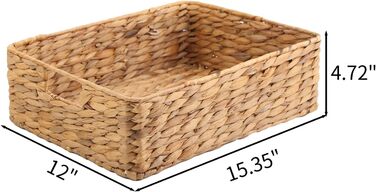 Кошики для зберігання водяного гіацинта YAHUAN для організації шухляд, декоративний плетений кошик для полиць, туалетного приладдя, аксесуарів для макіяжу, туалетного паперу та спецій (спочатку)