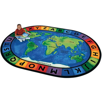 Килими для дітей 4108 Circletime Around the World Дитячий килимок, розмір х х, 2,4 м х 3,5 м, овальний, різнокольоровий