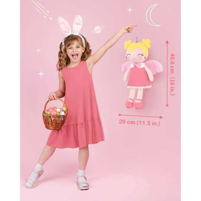 М&39яка тканинна лялька GAGAKU 40 см. Єдиноріг, ляльки-охоронці, подарунок на хрещення, подарунки на хрещення для дівчаток. М&39як