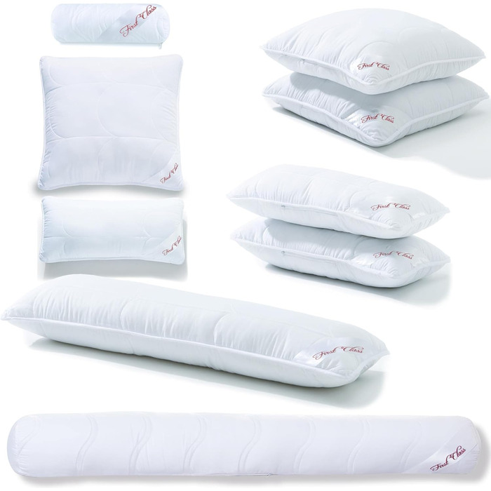 Подушка для шиї CelinaTex First Class, 2 валика для шиї, 40 x 15 см, мікрофібра, порожниста, дихаюча, стійка до кипіння, з набивкою-блискавкою, волокнистий наповнювач, 2 шт., 40 x 15 см