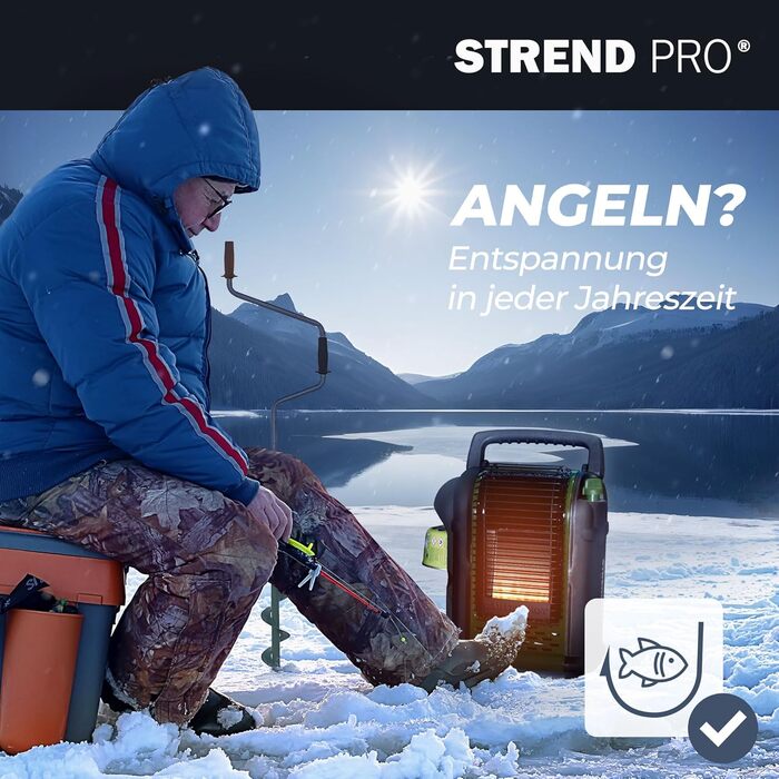 Газовий обігрівач для намету STREND PRO 2 кВт з 1 газовим картриджем для кемпінгу, портативний газовий обігрівач для приміщень, наметів, кемпінгу, риболовлі, полювання, міні-газовий обігрівач з датчиком кисню, мобільний