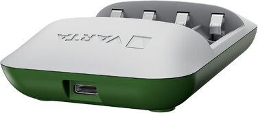 Зарядний пристрій VARTA, вкл. 4 батарейки AA 2100 мАг, зарядний пристрій для акумуляторних батарейок AA/AAA, Eco Charger Pro, зарядка в окремі слоти, корпус виготовлений з 75 переробленого матеріалу Eco Charger Pro 4 батарейки AA