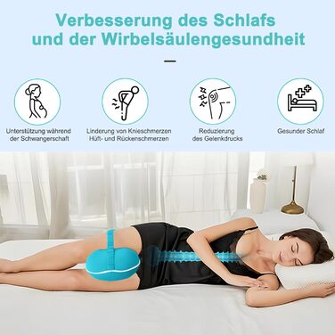 Подушка для колін для сну на боці, ортопедична подушка для ніг, ергономічна подушка з піни з ефектом пам&39яті для сну на боці, допомагає зняти втому ніг і колін