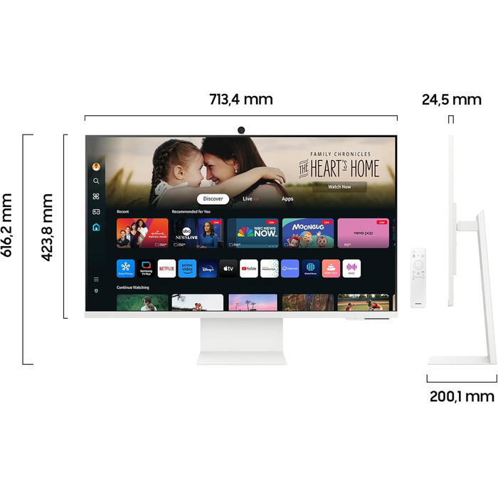 Смарт-монітор Samsung M80D, 32 дюйми, 4K AI Upscaling, UHD, 60 Гц, 360 Audio Mode, вкл.