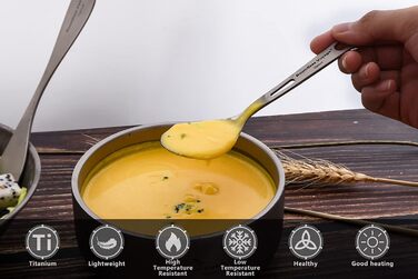 Набір столових приборів для кемпінгу Титановий відкритий польовий столовий прибор Кухонний посуд Виделка Ложка Ніж для свинини Пал