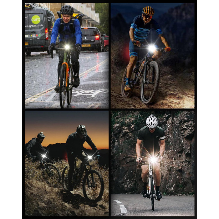 Набір світлодіодних велосипедних ліхтарів Tekwet, 100 люкс, водонепроникний, світлодіодний, чорний