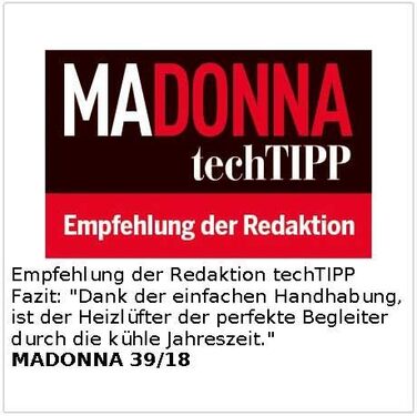 Підключається до розетки побутової техніки Sichler Керамічний вентилятор-обігрівач з термостатом, таймером, дисплеєм, 500 Вт (Маленький обігрівач для розетки, підключається до розетки, для людей похилого віку)
