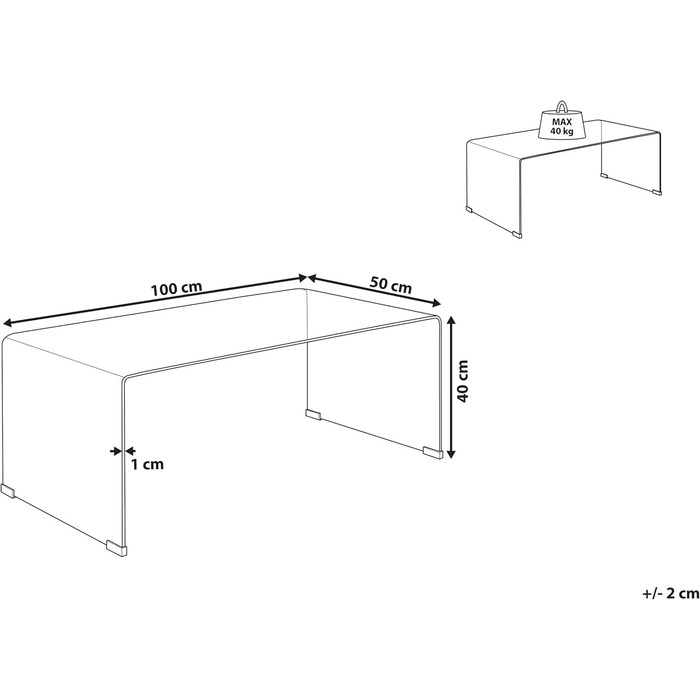 Мінімалістичний журнальний столик Beliani з прозорого скла Kendall