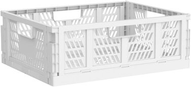 Складані пластикові коробки для зберігання, полиці-кошики, набір із 4 складних кошиків для зберігання, вставки для кухонних шухляд, штабелювані коробки для зберігання, транспортні коробки, контейнери для шаф, куби, домашній офіс, спальня, кухня - білі