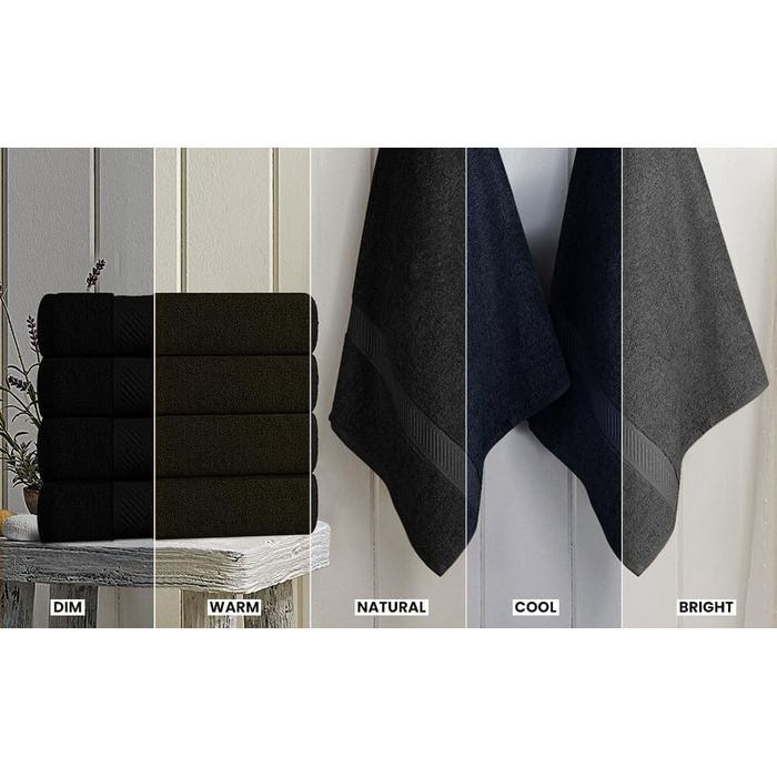 Упаковок банних рушників середнього розміру з 100 бавовни з петлями для підвішування, рушники для душу 60x120 см, м'які та поглина