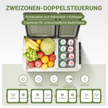 Компресор холодильної камери 40 л, автомобільна холодильна камера з управлінням APP, холодильна камера електрична -20C до 20C, 12/