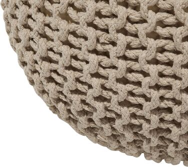 Модний пуф Beliani з бежевого бавовняного кольору 50x35 см Conrad