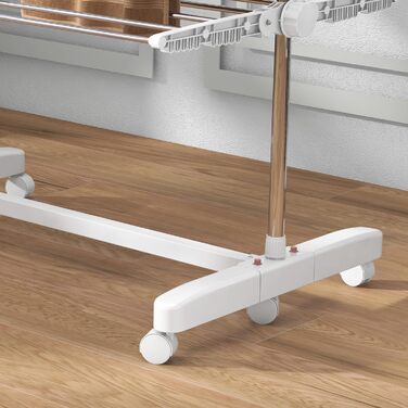 Сушарка для білизни на коліщатках, складна сушарка для білизни з крилами, регульована по висоті для приміщень і вулиць, сталь 142