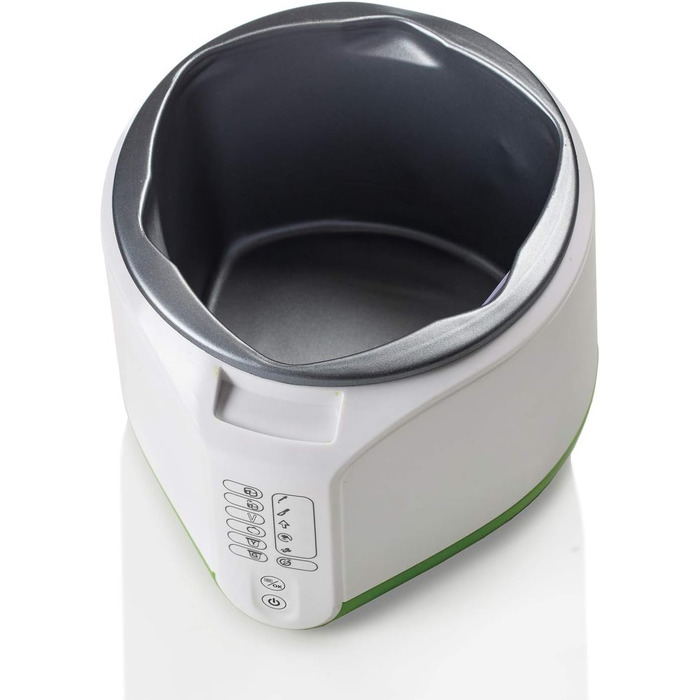 Машина для сиру та йогурту з 6 програмами, м'яка на дотик панель керування, контейнер 500 мл з антипригарним покриттям, максимальна температура 90C, включаючи книгу рецептів, 500 Вт, білий/зелений, 615