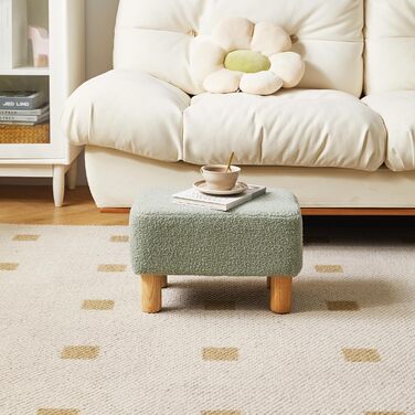 Прямокутна підставка для ніг YMYNY, підставка для ніг з дерев&39яними ніжками, підставка для ніг із сидінням, дерев&39яна підставка для ніг, невелика м&39яка підставка, лавка для взуття для вітальні, спальні, 402925 см зеленого кольору HBD030GR