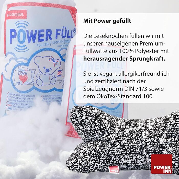 Велика подушка для читання, приблизно 44x23 см Подушка для шиї, яку можна використовувати як підставку для книги та як подушку для читання Можна прати при 60C, виготовлена з високоякісної дизайнерської тканини з принтом, 100 бавовна (бавовна, сіро-білий к