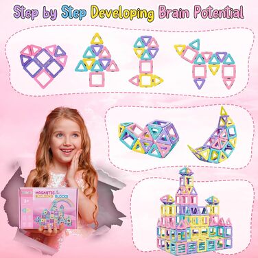 Деталей, Magnetic Building Blocks Іграшки від 3 років, Magnetic Toys Магніти Дитячі іграшки від 3 4 5 6 7 8 років для хлопчиків Ді