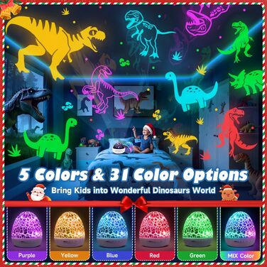 Нічник Staryou Зоряне небо Проектор для дітей, 15 музичних нічників-іграшок-динозаврів, 3 фільми 31 колір лампи-динозавра, пульт дистанційного керування яскравість таймер яйце-динозавра, хлопчик 4 роки, ідея подарунка, білий