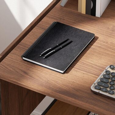 Комп&39ютерний стіл HOMCOM розкладний 170 x 58 см, сучасний дерев&39яний стіл з 2 відкидними клапанами для 2 моніторів, робочий простір для спальні, невеликих кімнат, горіхове дерево