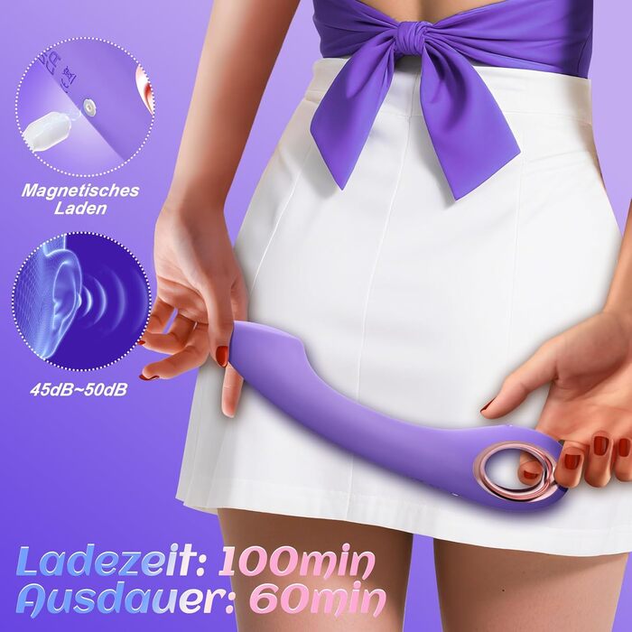 Вібратор-фалоімітатор Gobeken для жінок, з 10 режимами вібрації та кутом нахилу 30°